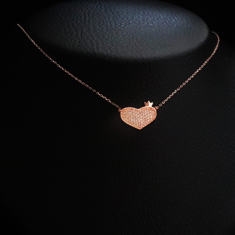 necklace pink platinum heart