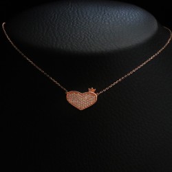 necklace pink platinum heart 2
