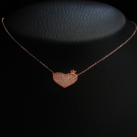 necklace pink platinum heart