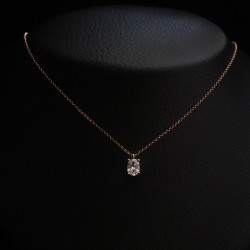 necklace with cubic zirconia stone with pink platinum