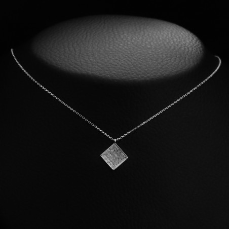 Κολιε ασημι τετραγωνο με πετρες ζιργκον