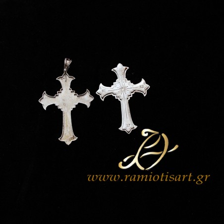 silver pectoral cross reliquary small