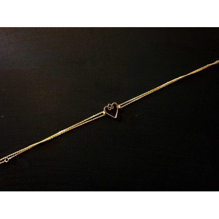 golden bracelet "you grow in my heart" with cubic zirconia and heart symbol