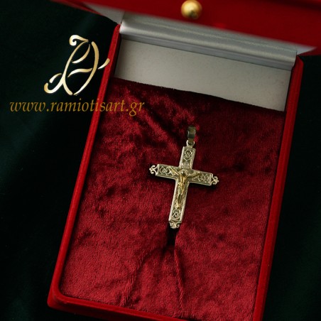 small cross reliquary silver with Crucifiction