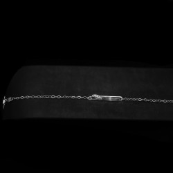 children's white gold ID with engraved car 2