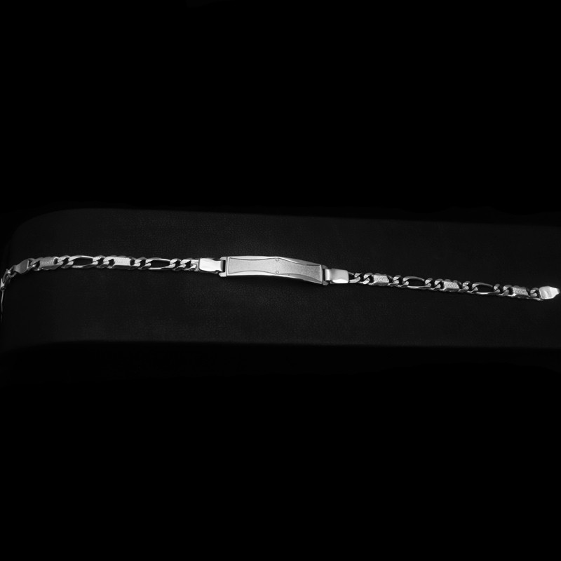 παιδικη λευκοχρυση ταυτοτητα με σαγρε λεπτομερεια