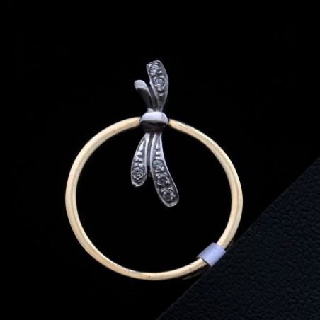 gold ring butterfly with cubic zirconia stones