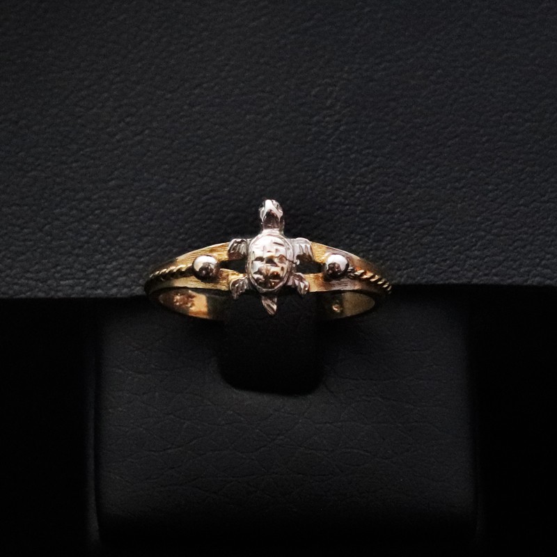 gold lucky turtle ring