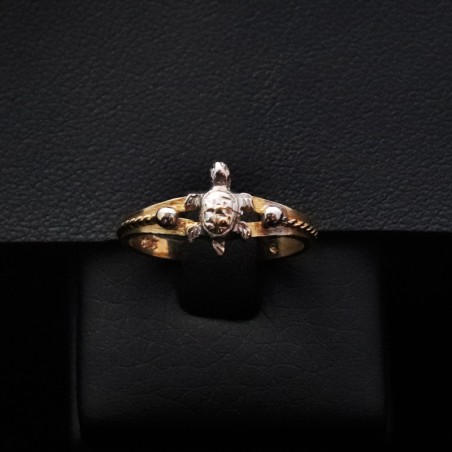 gold lucky turtle ring