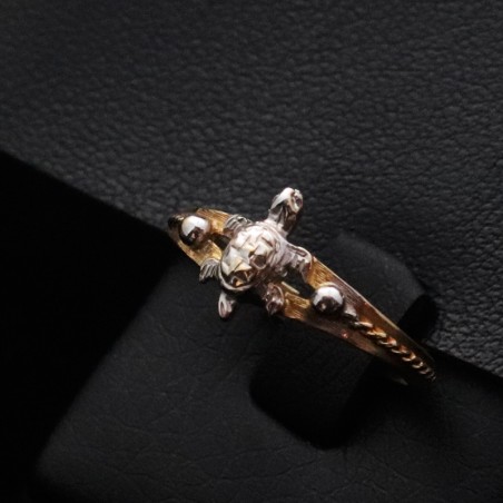 gold lucky turtle ring