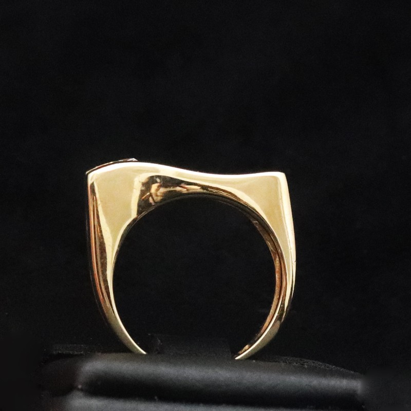 double gold ring with cubic zirconia stone