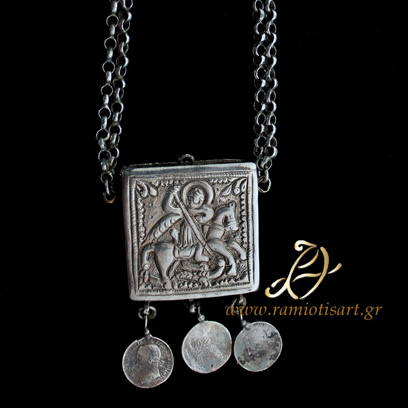men's traditional jewel - amulet depicting St...