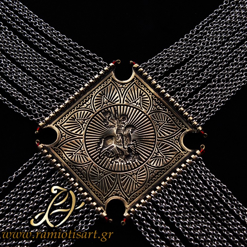 fustanella men's pectoral traditional jewel