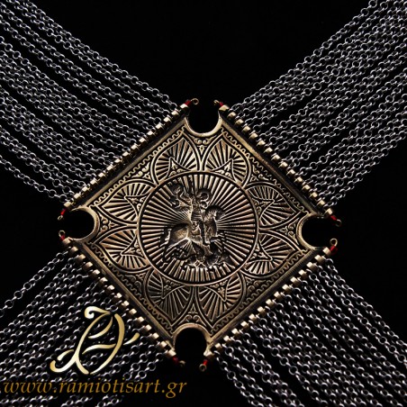 fustanella men's pectoral traditional jewel