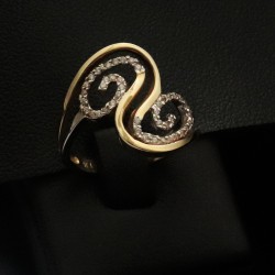 δαχτυλιδι χρυσο με σχεδιο και πετρες ζιργκον 2