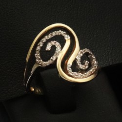 δαχτυλιδι χρυσο με σχεδιο και πετρες ζιργκον