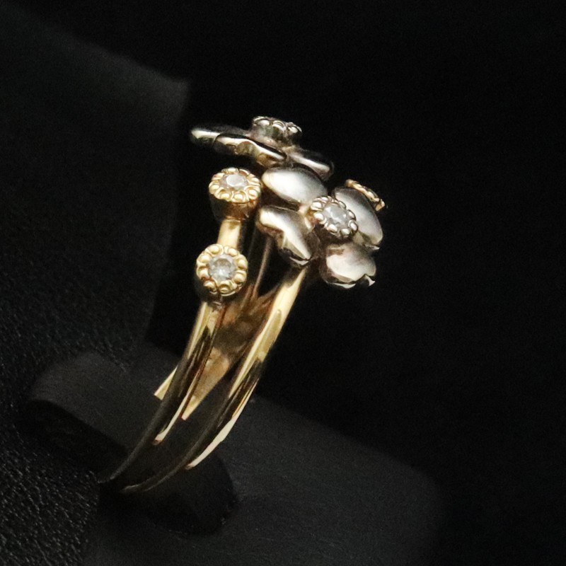 δαχτυλιδι χρυσο με μαργαριτες και ζιργκον