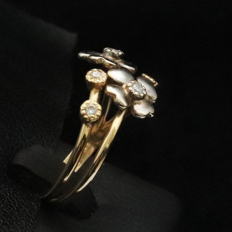 δαχτυλιδι χρυσο με μαργαριτες και ζιργκον