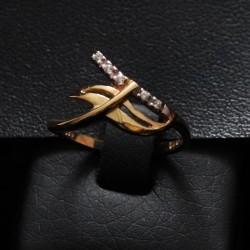 gold ring with cubic zirconia stones