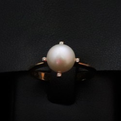 single stone ring with pearl 2