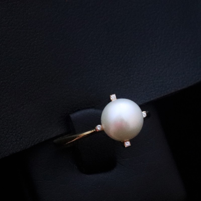 single stone ring with pearl