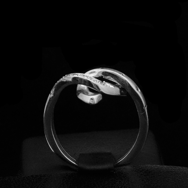 white gold ring with cubic zirconis stones