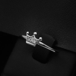 white gold ring with crown 2