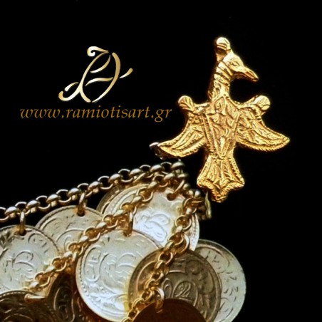 traditional pectoral jewel for women with bronze coins "flouria"