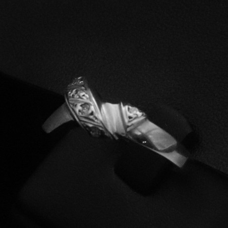 white gold ring with cubic zirconia stones
