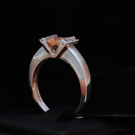 White gold ring with cubic zirconia stone