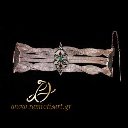 Greek traditional bracelet silver with cubic zirconia