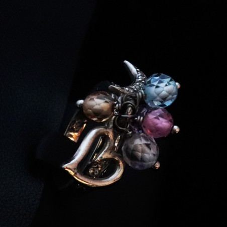 white gold ring with crystal stone