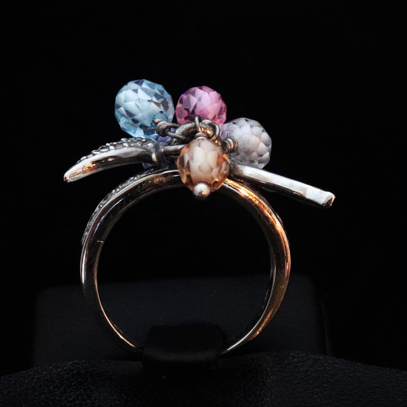 white gold ring with crystal stone