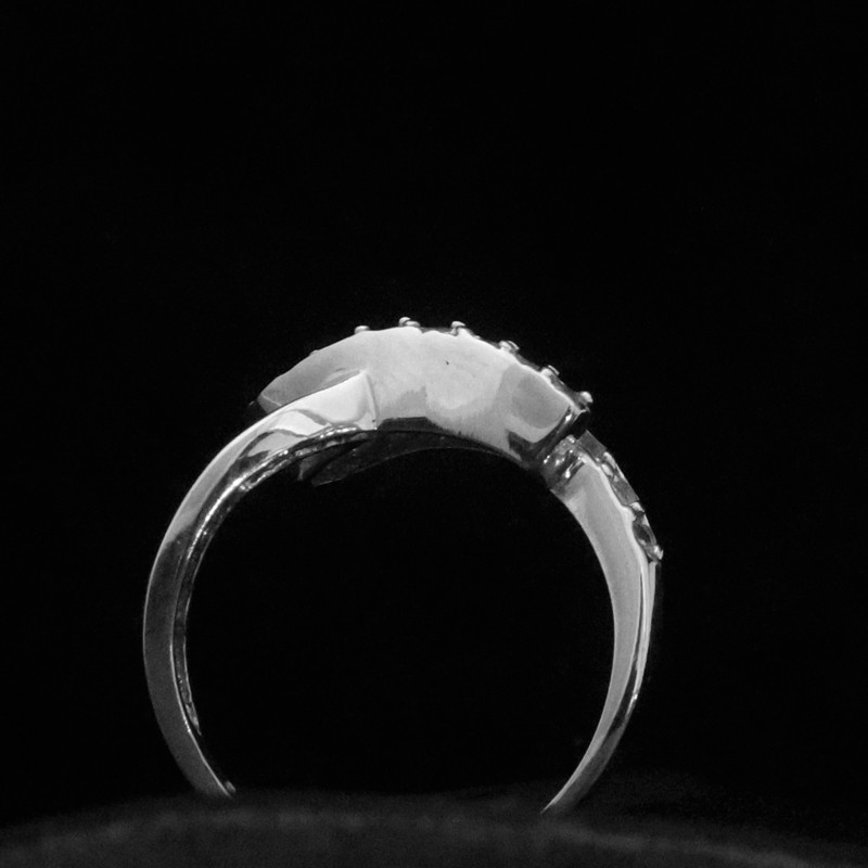 White gold ring with cubic zirconia stone