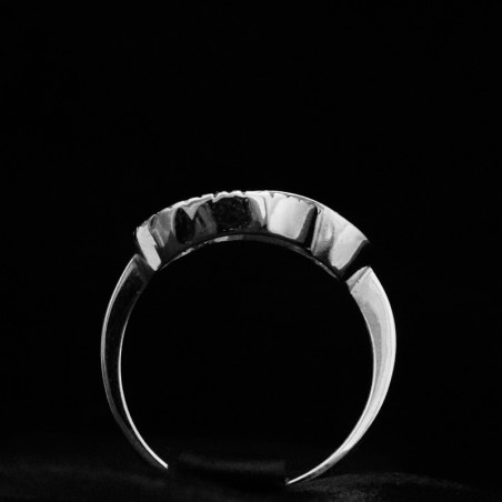 white gold ring with cubic zirconia stones