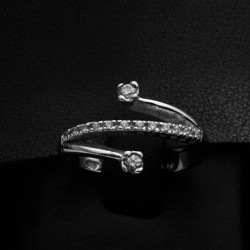white gold ring with cubic zirconia stones