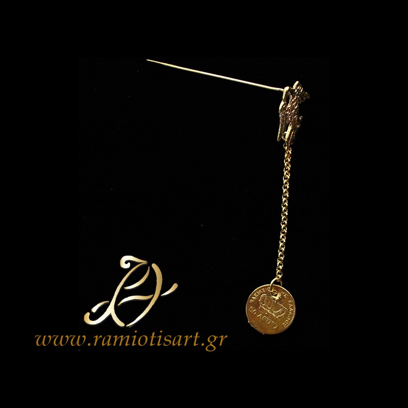 traditional Greek brooch decorated with bird