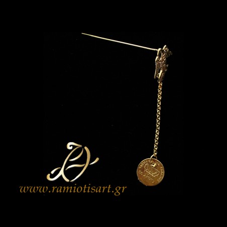 traditional Greek brooch decorated with bird