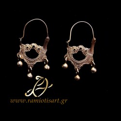 Greek traditional earrings "big owls" Euboea