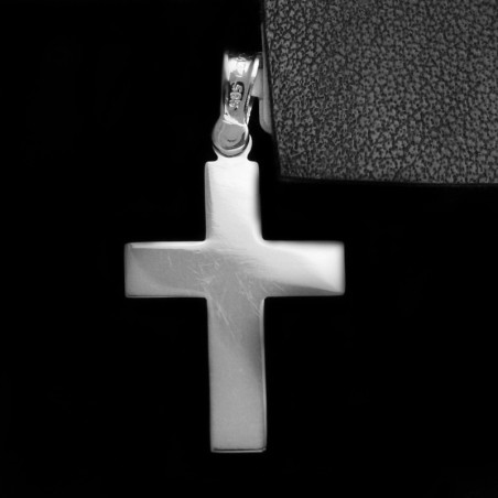 white gold cross with cubic zirconia stones