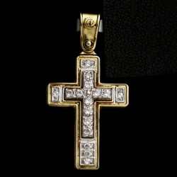 golden cross with cubic zirconia stones