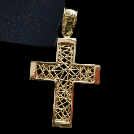 χρυσος σταυρος με σχεδιο στο κεντρο