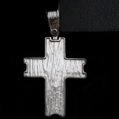 white gold cross with cubic zirconia stones