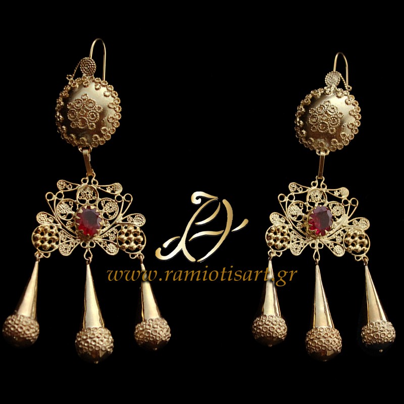 traditional jewelry of Corfu earrings "triapida"