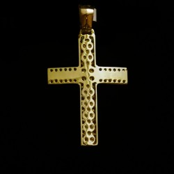 golden cross with cubic zirconia stones 2