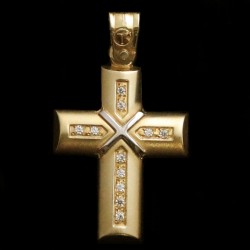 χρυσος σταυρος με πετρες ζιργκον