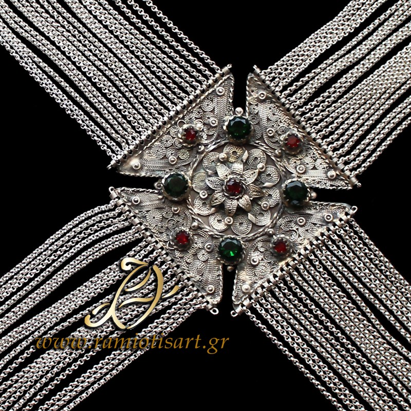pectoral jewel for fustanella or sarakatsans