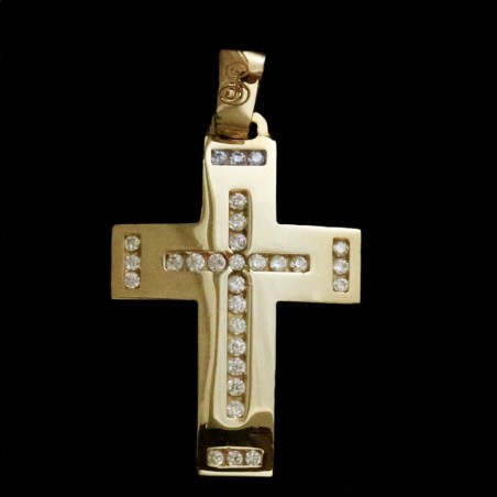 χρυσος σταυρος με πετρες ζιργκον