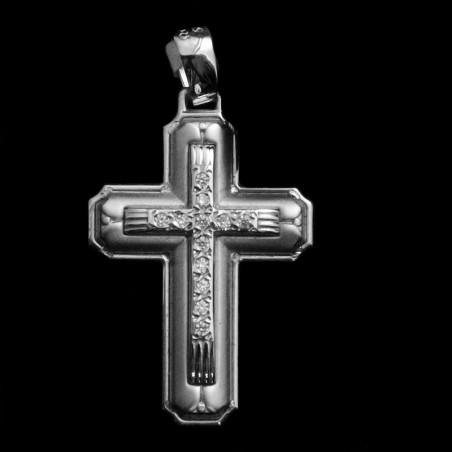 λευκοχρυσος σταυρος με πετρες ζιργκον