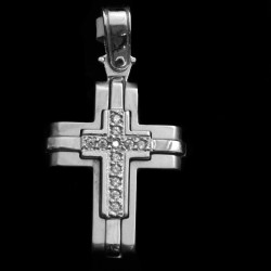 golden cross with cubic zirconia stones